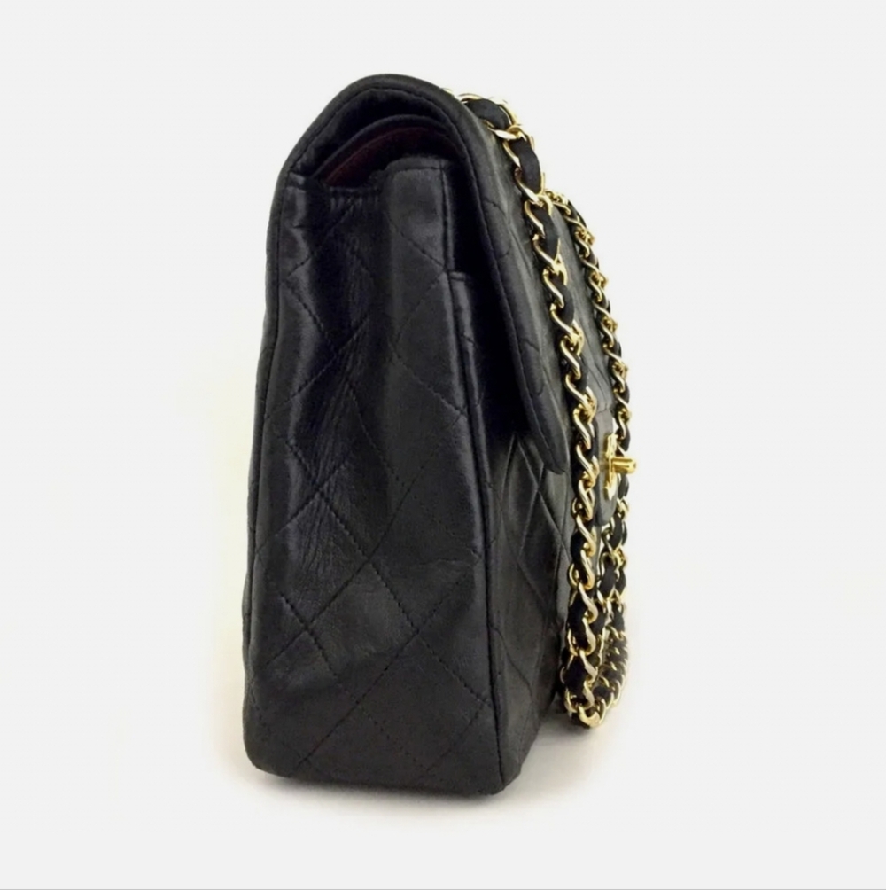 CHANEL Black Lambskin Double Flap - Picture 2 of 11